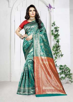 KAZO ROOP RANI VOL-12 WEAVING RAMA BLUE COLOR SAREE