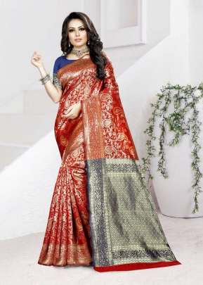 KAZO ROOP RANI VOL-12 WEAVING RED  COLOR SAREE