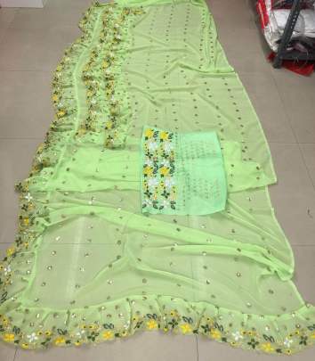 KD S BEAUTIFUL GEORGETTE RUFFLE SAREE