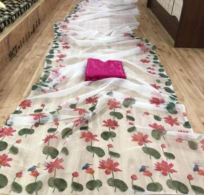 KD S DESIGNER ORGANZA SILK SAREE WITH DIGITAL PRINT