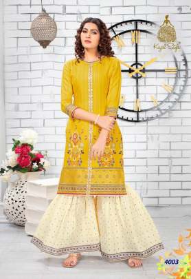 Kajal Style Fashion Label Kurti with Palazzo or Sharra or Pant  Catalog 