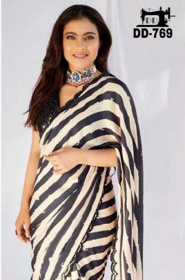 Kajol Function Wear Black And White