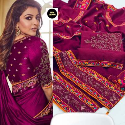 Kajol Vichitra Silk Rani Colour Saree