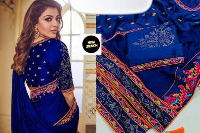Kajol Vichitra Silk Royal Blue Colour Saree