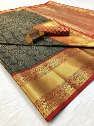 Kanchipuram Handloom Weaving Silk Saree