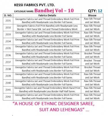 Kessi Bandhej Vol 10 Saree Sari