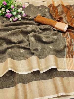 Khadi Linen Okkar Colour Saree