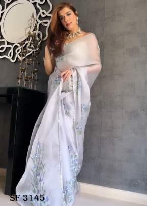 Khadi Organza Silk Saree In white Color By KD