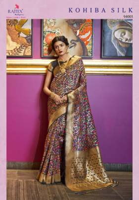  Kohiba silk multi color with golden border 