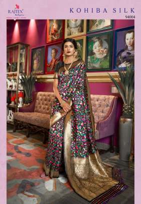  Kohiba silk multi golden color saree