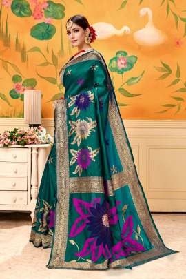 LICHI SILK SAREE WITH SAUNDARYA RAMA COLOR FOR SPECIAL OCCATION