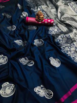 LICHI SILK WITH WEAVING JARI & EXTRA ORDINARY DESIGN