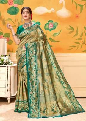 Lichi Silk Saree  With Champion Gulaabo Green.