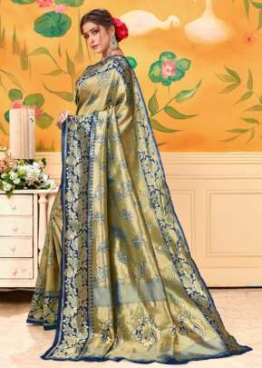 Lichi Silk Saree  With Champion Gulaabo NAVY.