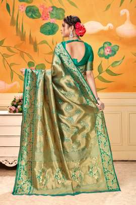Lichi Silk Saree  With Champion Gulaabo Green.