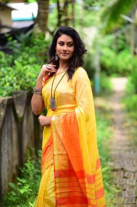 Linen cotton saree