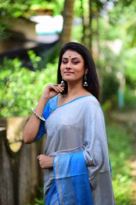 Linen cotton saree
