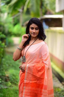 Linen cotton saree