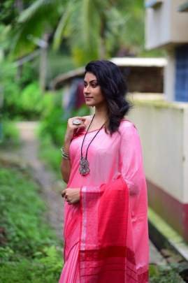 Linen cotton saree