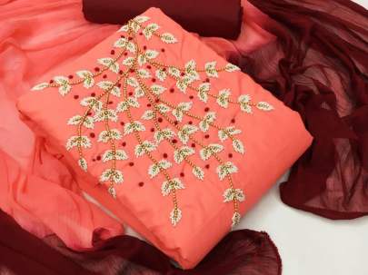 Ltc Royal Queen Heavy Cotton Peach Color Dress