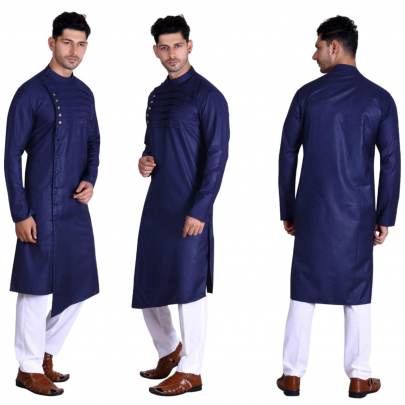 Men s Traditional wear Pathani Nevy Blue Color