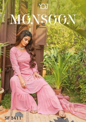 Monsoon Kurti With Heavy layer Sharara & Dupatta In 4 Design By Wanna