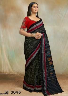 Mul Mul Cotton Saree In Black Color By S R 
