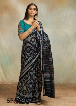 Mul Mul Cotton Saree In Black Color By S R 