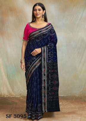 Mul Mul Cotton Saree In Blue Color By S R 