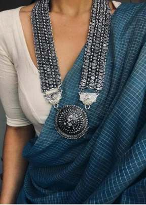 Munar Silk Cotton Ceruleam Blue Color Saree
