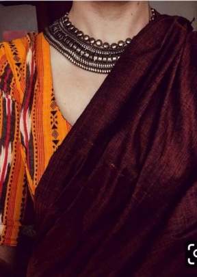Munar Silk Cotton Maroon Color Saree