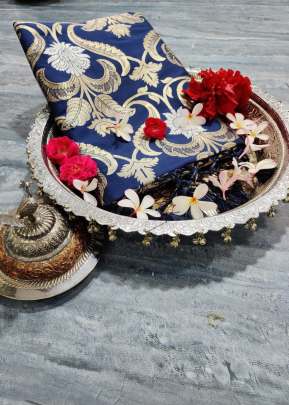 NEW SOFT BANARASI SILK WEAVING SAREE IN SAPPHIRE BLUE COLOR
