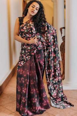 NEW SOFT ULTRA SATIN SAREE WITH NEW AMAZING PRINTS 