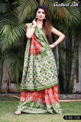 New Bandhani Saree Gadhval Silk