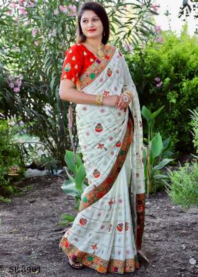 PANETAR PATOLA Vol 1 Dola Silk Saree In White Color By Surati Fabric 