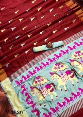 PANIHARI Banarasi Cotton Silk Saree In Brown Color By Surati Fabric 
