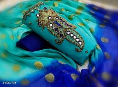 PARTY WEAR DESIGNER SALWAR SUIT IN TURQUOISE 