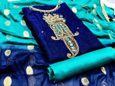 PARTY WEAR DESIGNER SALWAR SUIT IN ROYAL BLUE 