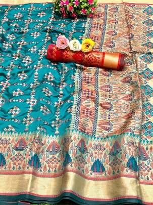  PATOLA SILK  WITH WEAVING JEQUARD RAMA COLOUR 