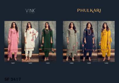 PHULKARI Kurti Pant With Dupatta In 6 Design By Vink