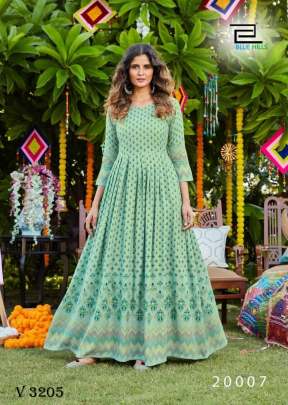 Party Wear Gown In Light Green Color By Blue Hills