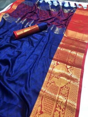 Peacock Blue Color Saree