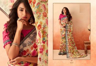 Peacock Designer Chiffion saree Catalogue