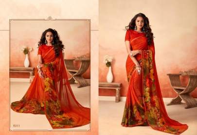 Peacock Designer Chiffion saree Catalogue