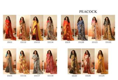 Peacock Designer Chiffion saree Catalogue