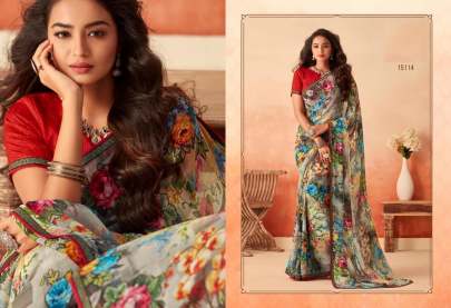 Peacock Designer Chiffion saree Catalogue