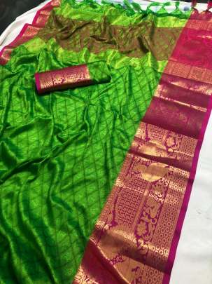 Peacock Green Color Saree