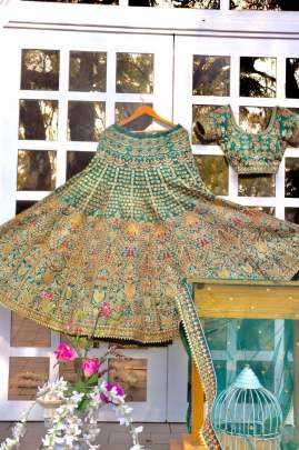 Phantom Silk Dark Green Colour LehnghaCholi