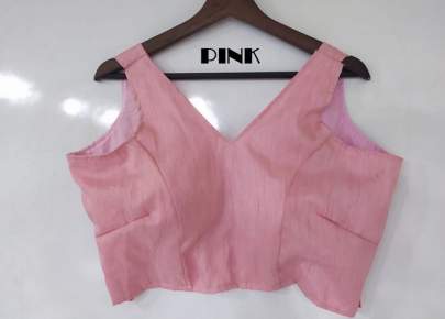 Pikku Banglori Plain Silk Pink Color Blouse