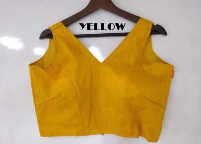 Pikku Banglori Plain Silk Yellow Color Blouse